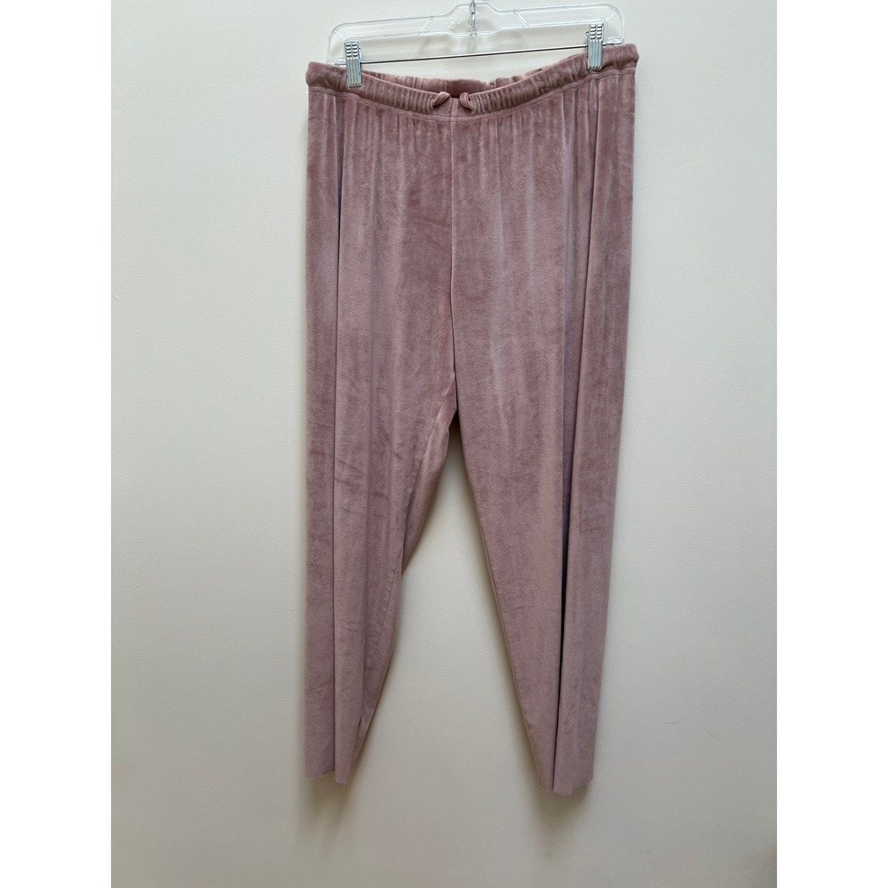 Juicy Couture Pants Women L Pink Velour Rhinestone Logo Y2K Loungewear FLAW